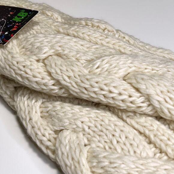 KBb Thick Cable Knit Soft Cream White Arm Warmers (NWT) - Picture 3 of 10